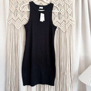 Cotton On Black Ribbed Racerback Dress Women’s Size Large NWT